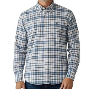 IZOD Saltwater Relaxed Classics Stretch Plaid Button Down Shirt long sleeve- Med